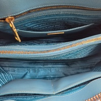 Prada Saffiano Mint Green Tote Bag ML0812 Top Handle Lux Purse Authenticity Card