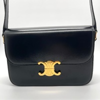 Celine Paris Triomphe Shiny Calfskin Handbag with Certificate of Authenticity