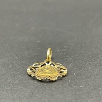Unisex 18ct Yellow Gold Round Religious Pendant