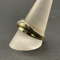 Mens 9ct Yellow Gold Diamond Ring