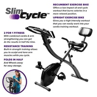 Slim Cycle 2 in 1 Foldable Exercise Bike Home Gym Upright Recumbent