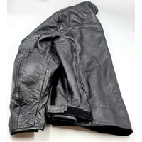 Torque Black Leather Motorcycle Jacket XXXL Biker Cruiser Touring