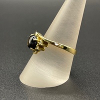 Ladies 18ct Yellow Gold Stone and Diamond Ring