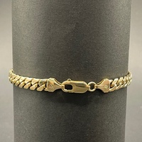 Unisex 9ct Yellow Gold Tight Curb Link Bracelet