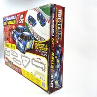 Hot Trax 1:32 RC Slot Car Racing Set Subaru Rally Cars 8m Track Lights