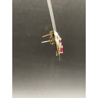 Ladies 9ct Yellow Gold Gemstone Stud Earrings