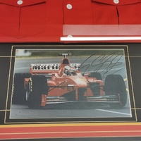Ferrari Michael Schumacher Signed Photo and Red Team Shirt Framed F1