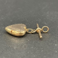 Ladies 9ct Yellow Gold Heart Locket Fob Pendant