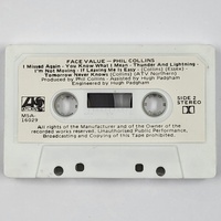 Phil Collins Face Value Cassette Tape Vintage Pop Rock Music Album
