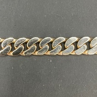 Mens 9ct Yellow Gold Diamond Cut Curb Link Bracelet
