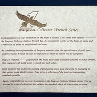 Snap-On Collector Wrench Set 5pc 24K Gold Engraved Nickel Chrome Boxed