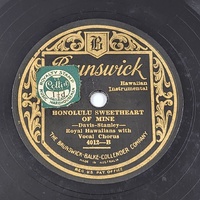 Brunswick In Sunny Hawaii Honolulu Sweetheart of Mine Phonograph Record
