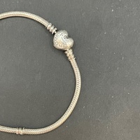 Ladies 925 Sterling Silver Pandora Snake Link Charm Bracelet