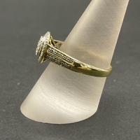 Ladies 9ct Yellow Gold Natural Diamond Cluster Ring