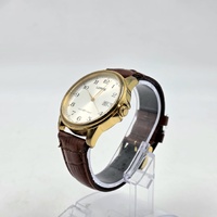 Lorus Mens Watch VJ42-X041 Brown Leather Band Classic Date 44mm 5 Bar