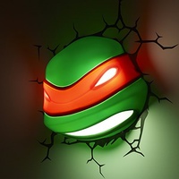 Nickelodeon TMNT Raphael 3D Deco Wall Mount Kids Safety Light