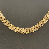 Mens 9ct Yellow Gold Diamond Cut Curb Link Necklace