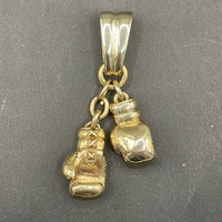 Mens 9ct Yellow Gold Boxing Gloves Pendant
