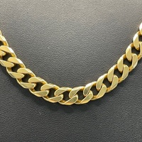 Mens 10ct Yellow Gold Curb Link Necklace