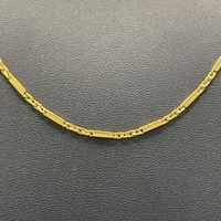 Unisex 22ct Yellow Gold Fancy Bar Link Necklace