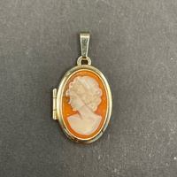 Ladies 9ct Yellow Gold Oval Cameo Pendant