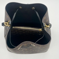 Louis Vuitton NeoNoe M44020 Monogram Bucket Bag Brown Black Crossbody