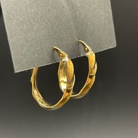 Ladies 9ct Yellow Gold Oval Hoop Earrings