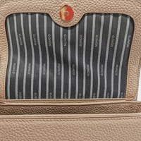 Mimco Jett Flapover Crossbody Pebbled Leather Shoulder Bag Almond