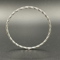 Ladies 925 Sterling Silver Twisted Round Bangle
