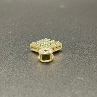 Ladies 10ct Yellow Gold Green Gemstone & Diamond Pendant