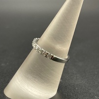 Ladies 14ct White Gold Natural Diamond Band Ring