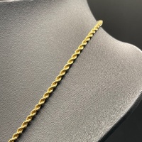 Ladies 9ct Yellow Twist Rope Link Necklace