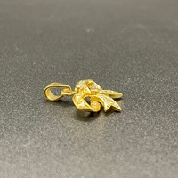 Ladies 18ct Yellow Gold Natural Diamond Bow Pendant