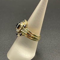 Ladies 9ct Yellow Gold 3 Piece Natural Diamond Ring Set