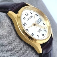 Citizen G002-S114306 Quartz Gold Tone Ladies Brown Leather Band Watch