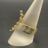 Ladies 9ct Yellow Gold Fancy Natural Diamond Ring