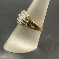 Ladies 9ct Yellow Gold Natural Diamond Cluster Ring