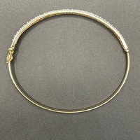 Ladies 9ct Yellow Gold Natural Diamond Oval Bangle
