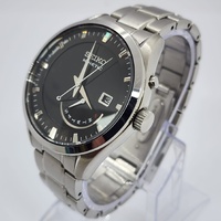 Seiko 5M84-0AB0 Kinetic Automatic Black Dial Silver Stainless Steel Watch