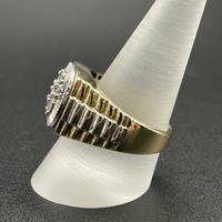 Mens 10ct Two Tone Gold Natural Diamond Ring