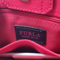 Furla Mediterranean Red Genuine Leather Tote Bag Handbag with Dust Bag