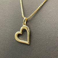 Ladies 18ct Yellow Gold Box Link Chain & Heart Pendant