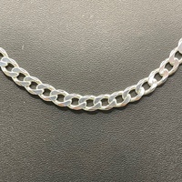 Mens 925 Sterling Silver Curb Link Necklace