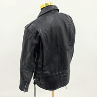 Rhino Biker Motorcycle Black Leather Jacket Size XL