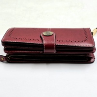 Luis Santini Women's Wallet Bifold Leather Card Holder Coin Pocket Compact Purse