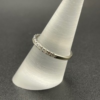 Ladies 14ct White Gold Natural Diamond Band Ring