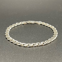 Mens 925 Sterling Silver Anchor Link Bracelet
