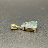 Ladies 9ct Yellow Gold Opal Stone Pendant