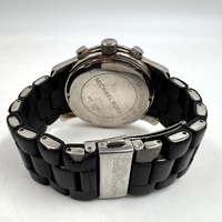 Michael Kors Runway MK8107 45mm Silver Black Mens Chronograph Watch