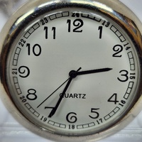 Silver Tone Quartz Fob Pocket Watch with Curb Chain and Military Dial